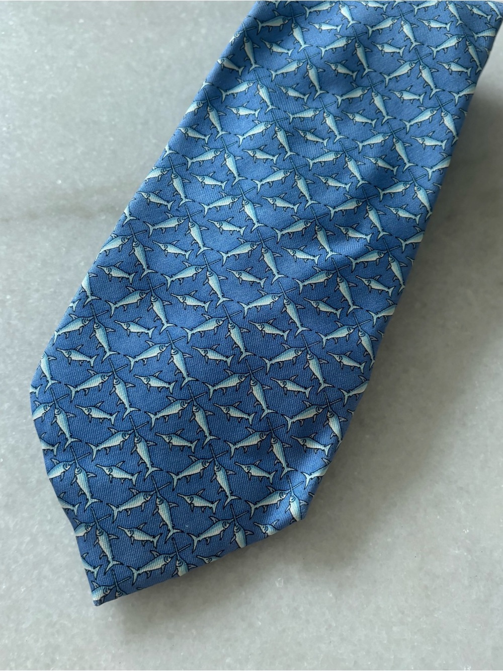 Vineyard Vines swordfish Blue Pattern Men’s Tie necktie silk